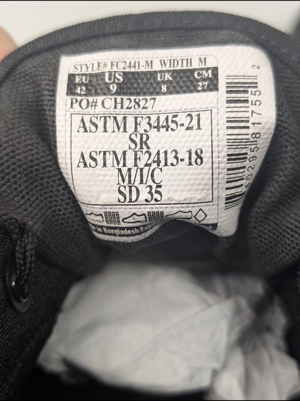 Carhartt Detroit Low Nano Toe Mens 9 Black Canvas Work Safety Sneakers - Picture 7 of 8